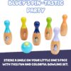 Bluey Wooden Bowling Set - 6 Character Pins & Ball for Indoor & Outdoor Play Ages 3+