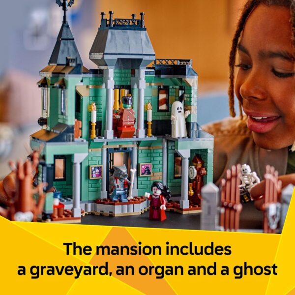 LEGO Creator 3 in 1 Haunted Mansion Building Toy for Kids - Halloween Building Blocks & Learning Toy4 LEGO Creator 3 in 1 Haunted Mansion Building Toy - 736 Pieces - Halloween Building Blocks for Kids Ages 9+ - Build a House, Train, or Ship